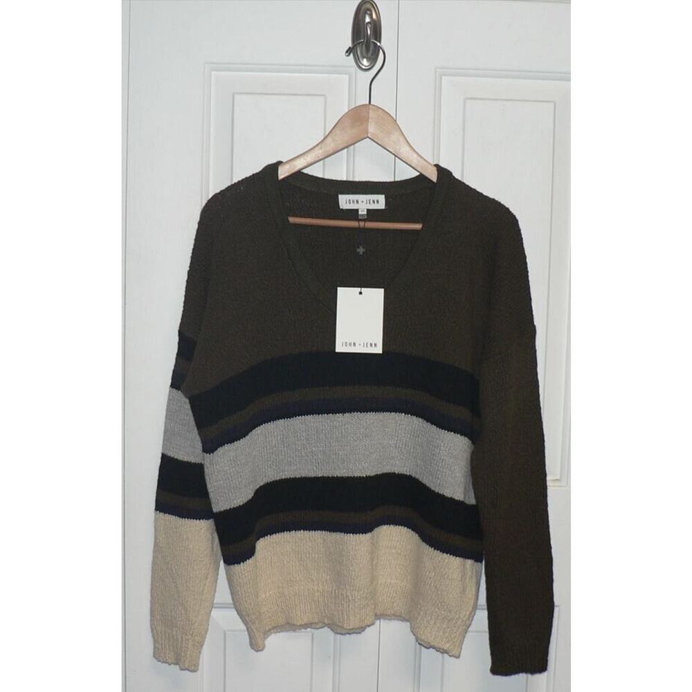 John + Jenn Women's Johnson Long Sleeve Oversized Sweater Forest Hill Small $110